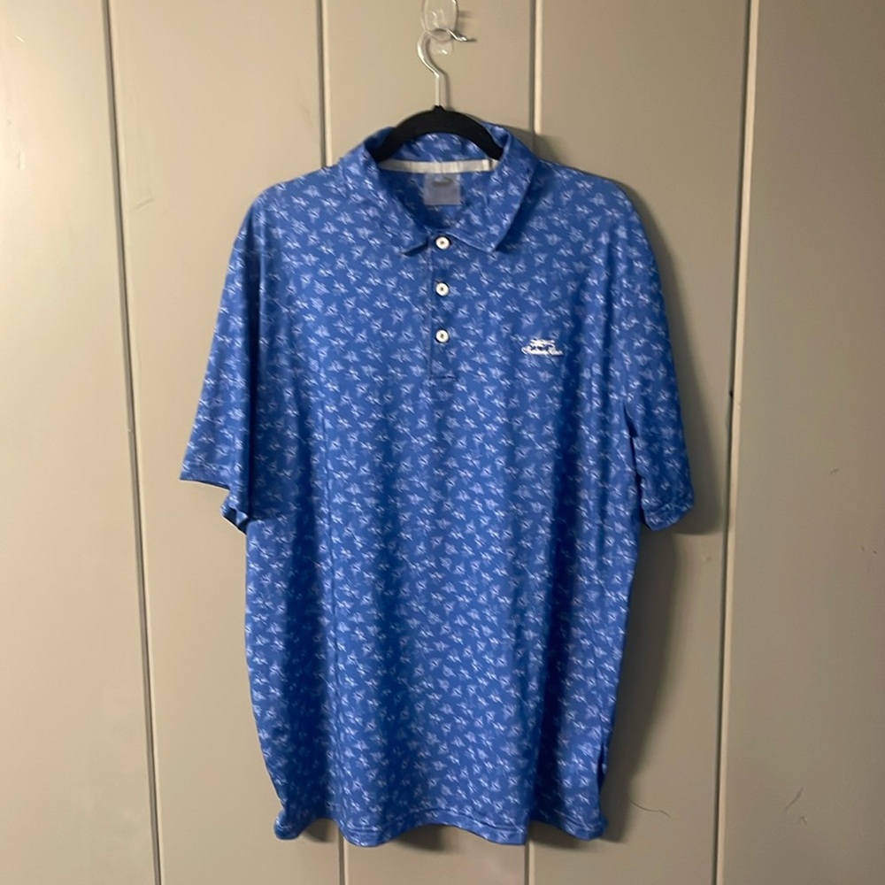 Puma Mens Golf Polo Shirt Blue White Bees San Diego Fairbanks Ranch Golf Course